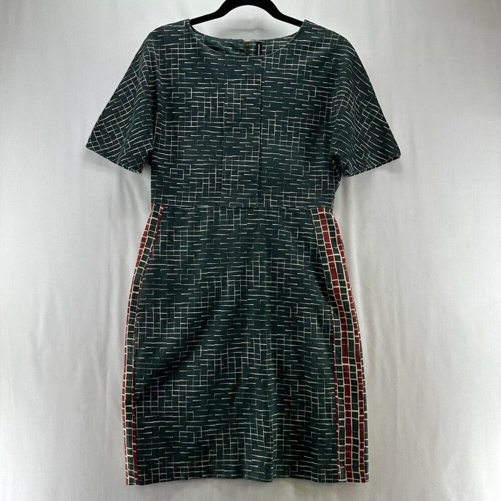 W118 by Walter Baker Shift Dress Womens Sz M Geometric Short Sleeve Casual Green